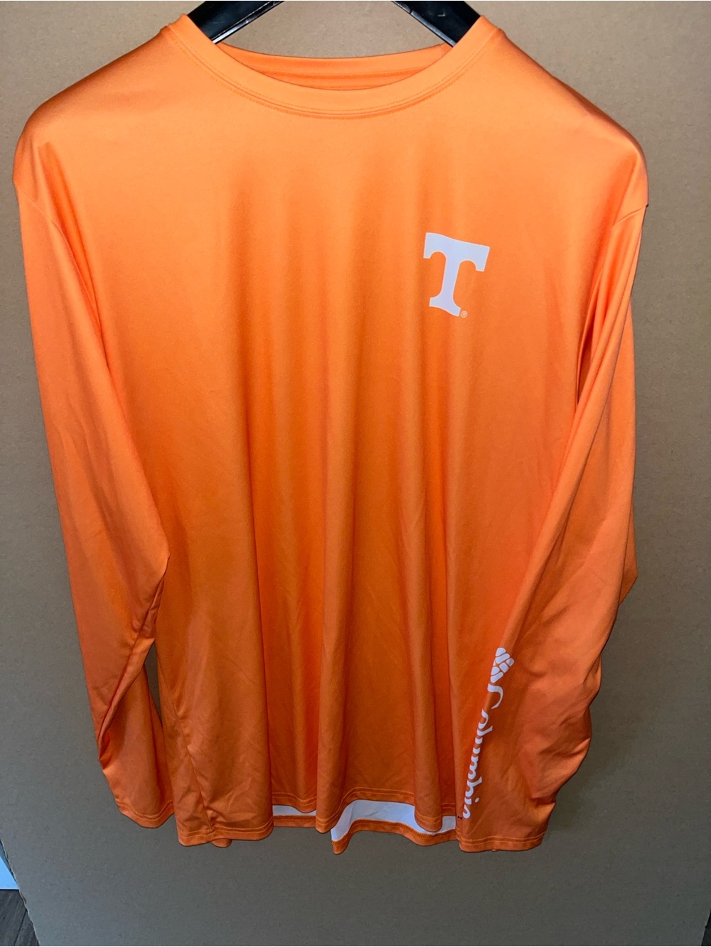 Tennessee Volunteers Columbia PHG L/S Shirt Sz XL Orange Polyester Mint